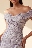 Glam, Bodycon Lilla Scoperta con Paillettes, Abito corto di Homecoming