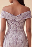 Glam, Bodycon Lilla Scoperta con Paillettes, Abito corto di Homecoming