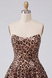 Glam Leopard Sequin Walkless Jacketless & Flare Mini Homecoming Dress
