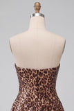 Glam Leopard Sequin Walkless Jacketless & Flare Mini Homecoming Dress