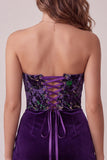 Corsetto Prugna Bodycon Spalline Abito Corto del Ritorno a Casa Strapless