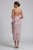 Abito midi Mother of the Bride con Abito Madre della Sposa Rosa Chiaro Sguaina Sguaina