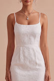 Vestito Mini Bianco Piccolo Bodycon Bodycon Bodycon Floreale Jacquard