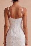 Vestito Mini Bianco Piccolo Bodycon Bodycon Bodycon Floreale Jacquard