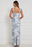 Abito da damigella lungo con swing floreale sheath