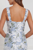Abito da damigella lungo con swing floreale sheath