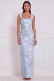 Abito da damigella lungo con swing floreale sheath
