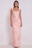 Abito da damigella lungo con swing floreale sheath