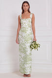 Abito da damigella lungo con swing floreale sheath