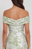 Vestito da damigella lungo sirena floreale con spalla scoperta