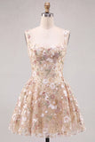 Abito corto di ritorno a casa A-Line Loveheart con paillettes