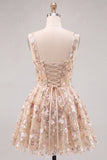 Abito corto di ritorno a casa A-Line Loveheart con paillettes