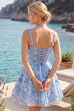 Abito corto di ritorno a casa A-Line Loveheart con paillettes