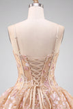 Corsetto albicocca Sweetheart Floral Short Homecoming Abito Corto di Ritorno