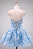 Corsetto albicocca Sweetheart Floral Short Homecoming Abito Corto di Ritorno