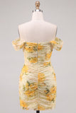 Vestito di cocktail con Bodycon con perline a flore di narciso