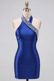 Abito corto da cocktail Bodycon Perle Blu Reale