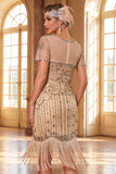Paillettes Corte Gatsby Nero Scintillante con paillette dorate