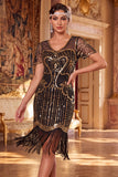 Paillettes Corte Gatsby Nero Scintillante con paillette dorate