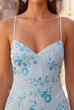 Abito corto di cocktail con spalline spaghetti con perline e albicocca bodycon paillettes
