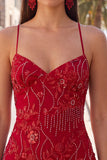 Abito corto di cocktail con spalline spaghetti con perline e albicocca bodycon paillettes