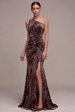 Abito Maxi Velvet Floreale Arrugato con spalla e pieno di velluto prugna marrone