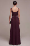 Corsetto bordeaux Fodero Scollo quadrato Maxi Abito Formale con Pizzo