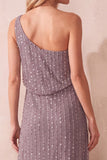 Abito Formale Lungo A Linea A con una spalla paillettes