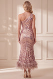 Abito elegante Midi con paillettes vintage malva malva
