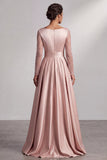 Blush A-Line a maniche a V a maniche lunghe Maxi Mother of the Bride con paillettes