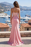 Blush Vestito da cermonia in raso sirena con fessura