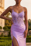 Corsetto con appliquetia di champagne e abito da cerimonia lungo con fessura