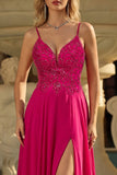 Rose A Line A Lace Up Back con spalline e spalline lunghe Abito da cerimonia con fessura
