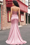 Vestito lungo da cerimonia con paillettes con sirena arricciata