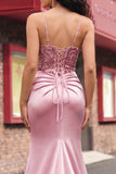 Vestito lungo da cerimonia con paillettes con sirena arricciata