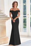 Champagne Off la spalla guaina madre del vestito da sposa con applique