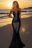 Scintillante argento backless sirena abito lungo formale