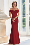 Champagne Off la spalla guaina madre del vestito da sposa con applique