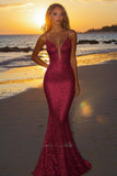 Scintillante argento backless sirena abito lungo formale