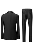 Abiti da uomo slim fit con risvolto scialle nero 3 pezzi