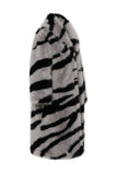 Zebra grigio scuro modello imitazione oversize lungo pelliccia finta Shearling cappotto