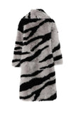 Zebra grigio scuro modello imitazione oversize lungo pelliccia finta Shearling cappotto