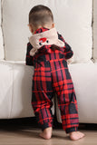Pigiama rosso di buon Natale per la famiglia con cappuccio un pezzo Pjs Holiday Pigiama Set