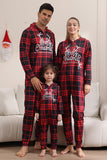 Pigiama rosso di buon Natale per la famiglia con cappuccio un pezzo Pjs Holiday Pigiama Set