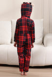 Pigiama rosso di buon Natale per la famiglia con cappuccio un pezzo Pjs Holiday Pigiama Set