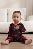Pigiama rosso di buon Natale per la famiglia con cappuccio un pezzo Pjs Holiday Pigiama Set