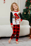 Nero Rosso Manica Lunga Pantaloni Plaid Pigiama Di Natale Set