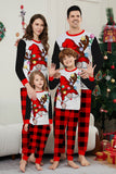 Nero Rosso Manica Lunga Pantaloni Plaid Pigiama Di Natale Set