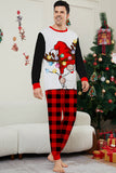 Nero Rosso Manica Lunga Pantaloni Plaid Pigiama Di Natale Set