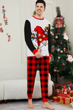 Nero Rosso Manica Lunga Pantaloni Plaid Pigiama Di Natale Set